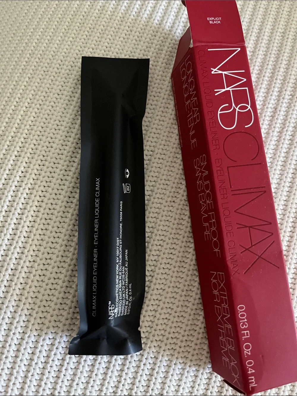 NIB & Sealed NARS Climax Liquid Eyeliner in explicit black — red packaging
